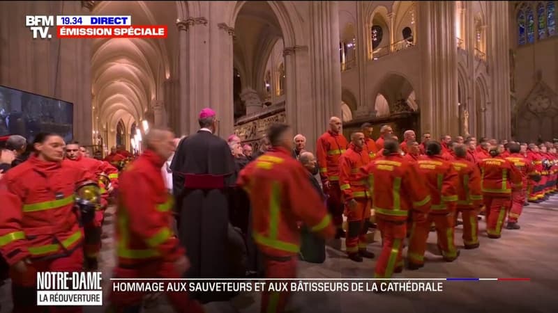 Réouverture de Notre-Dame: un hommage est rendu aux sauveteurs et aux bâtisseurs de la cathédrale