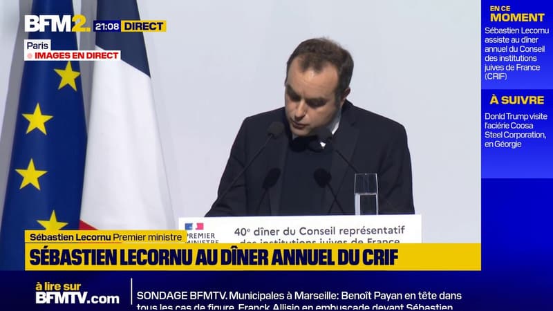 "La haine des Juifs, c'est la haine de la République et c'est le rabaissement de la France", déclare Sébastien Lecornu