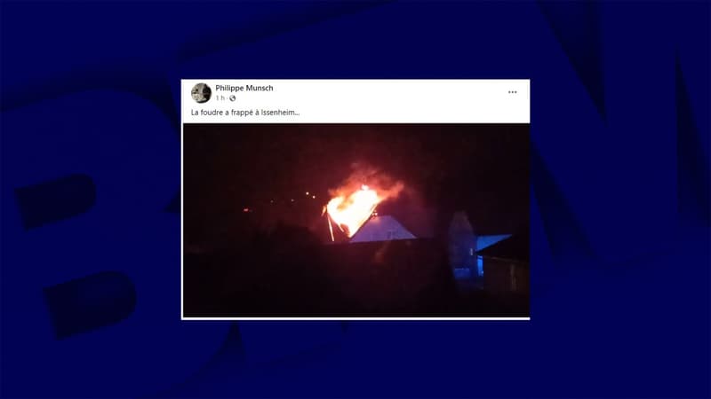 Un incendie à Issenheim en mars 2023 dans le Haut-Rhin. 