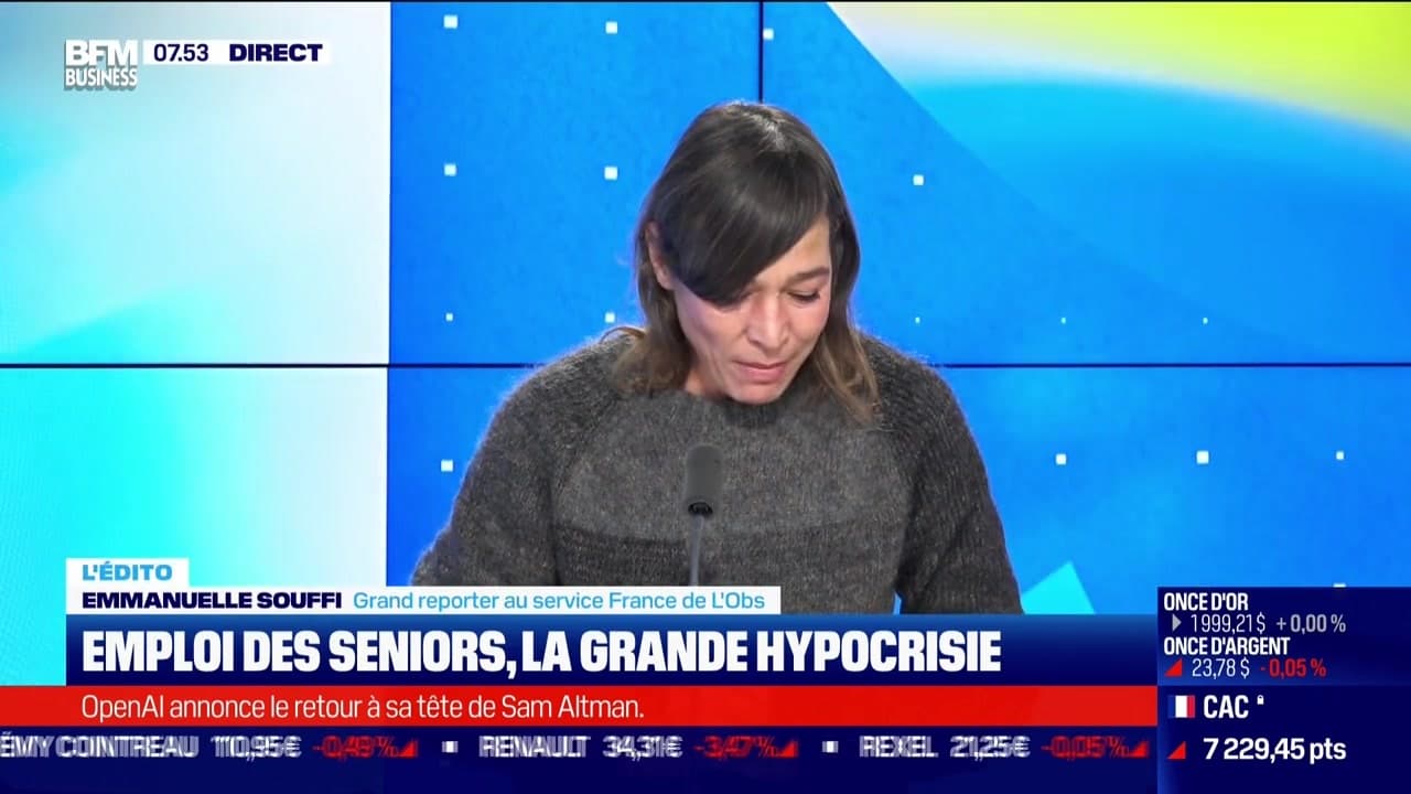 Emmanuelle Souffi Emploi des seniors, la grande hypocrisie 22/11 Emmanuelle Souffi Emploi des seniors, la grande hypocrisie 22/11