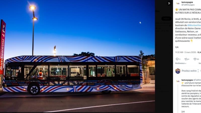"Un moment de joie unique": un conducteur de bus aide une femme à accoucher "au bord de la route" à Montpellier