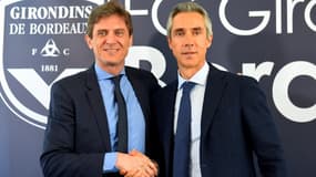 Frédéric Longuépée et Paulo Sousa lors de la signature de l'entraîneur portugais en mars 2019