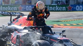 Max Verstappen à Monza après son crash avec Lewis Hamilton