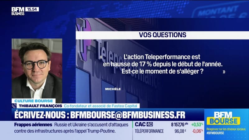 Culture Bourse : L'action Teleperformance est en hausse de 17% depuis le début de l'année. Est-ce le moment de s'alléger ? , par Aude Kersulec - 19/03