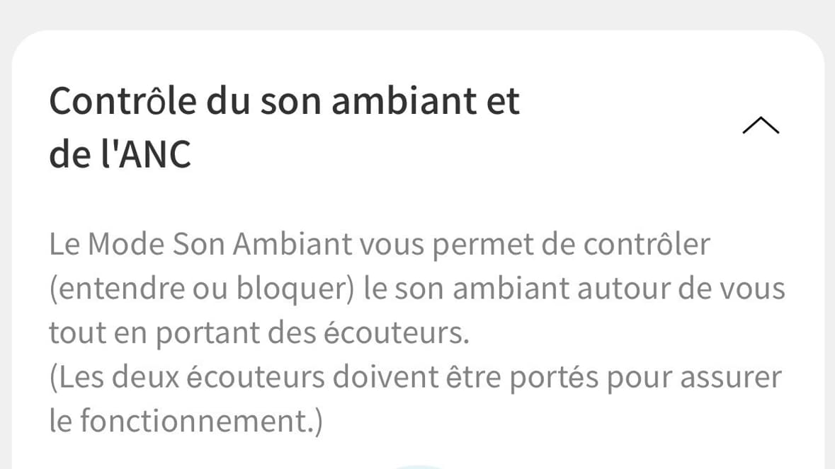 Depuis l'application, il est possible de choisir entre plusieurs modes d'écoute.