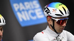 Steff Cras au départ d'une étape de Paris-Nice, en mars 2024