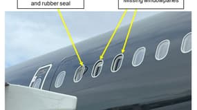 Hublots endommagés de l'A321 de Titan Airways