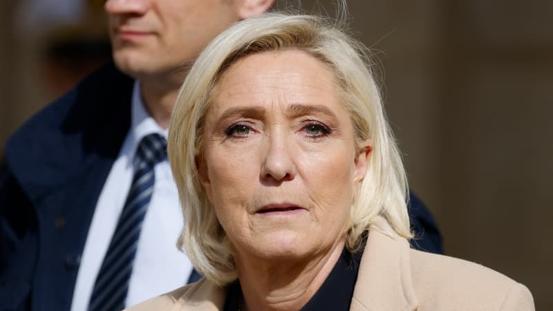 La cheffe des députés RN, Marine Le Pen, le 20 mars 2024 à Paris 