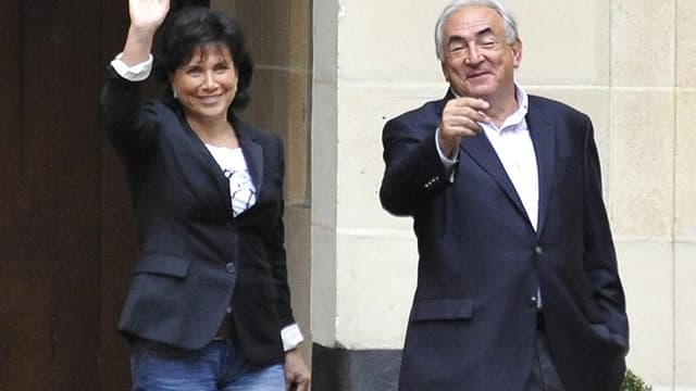 Anne Sinclair et Dominique Strauss-Kahn, en septembre 2011 à Paris.