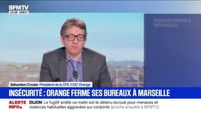 "Les services sont terrorisés":  Sébastien Crozier (CFE-CGC) réagit à la fermeture temporaire du site d'Orange à Marseille en raison des "tensions" dans le quartier 