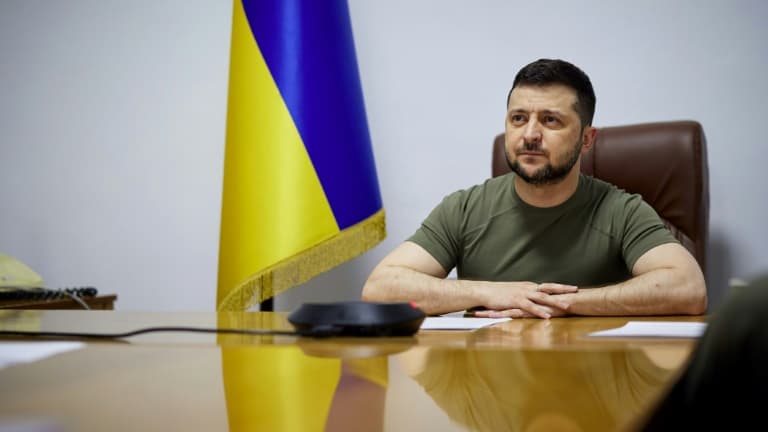 Le président ukrainien Volodymyr Zelensky, le 25 mars 2022 à Kiev