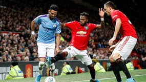 Riyad Mahrez au duel avec Fred, le 7 janvier 2020