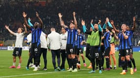 Les joueurs de l'Inter après leur victoire contre l'AC Milan le 16 mai 2023
