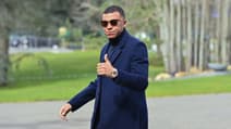 Kylian Mbappé lors de son arrivée à Clairefontaine, le 20 mars 2023.