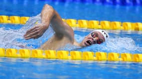 Léon Marchand lors des championnats du monde de natation à Fukuoka (Japon), le 23 juillet 2023