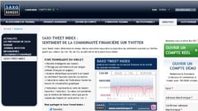 Le site de Saxo Banque propose de savoir ce que pense la twittosphère sur l'évolution du CAC 40 ou de l'euro