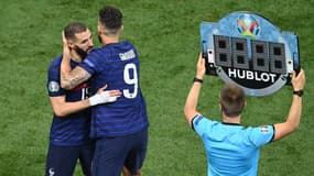 Karrim Benzema et Olivier Giroud pendant l'Euro 2021