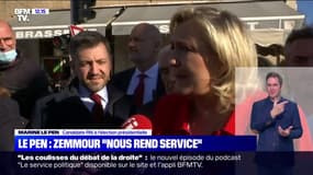 "En miroir, Éric Zemmour nous rend service": Marine Le Pen pointe "la brutalité des propositions" du polémiste