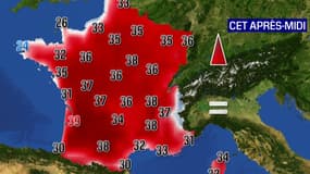 Les températures de ce mercredi 3 août 2022 après-midi.