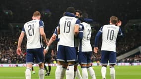 La joie des joueurs de Tottenham après leur victoire contre Manchester United (4-3, League Cup), le 19 décembre 2024