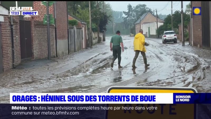 Des pluies torrentielles: le village d'Héninel recouvert de boue après les violents orages