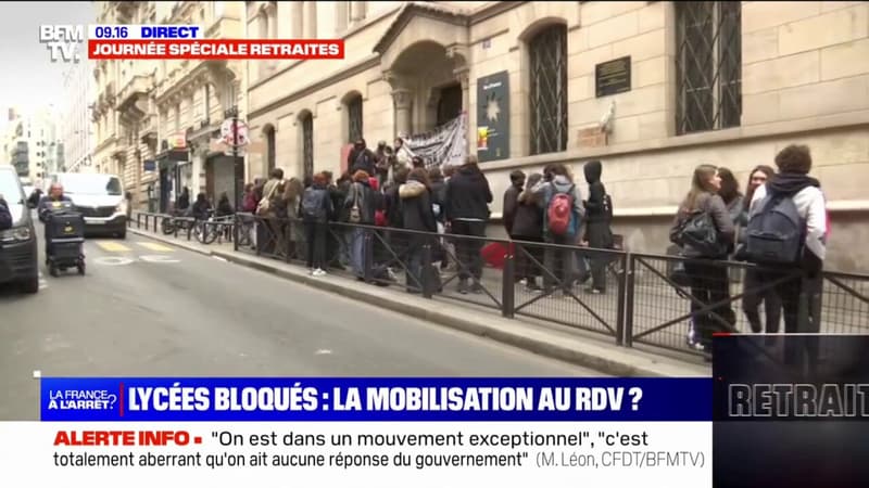Grève du 7 mars: blocage au lycée Racine à Paris