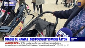 Lyon: 30 poussettes vides sur la place des Terreaux en référence aux otages du Hamas