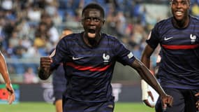 Saël Kumbedi en finale de l'Euro U17 avec la France, 1er juin 2022