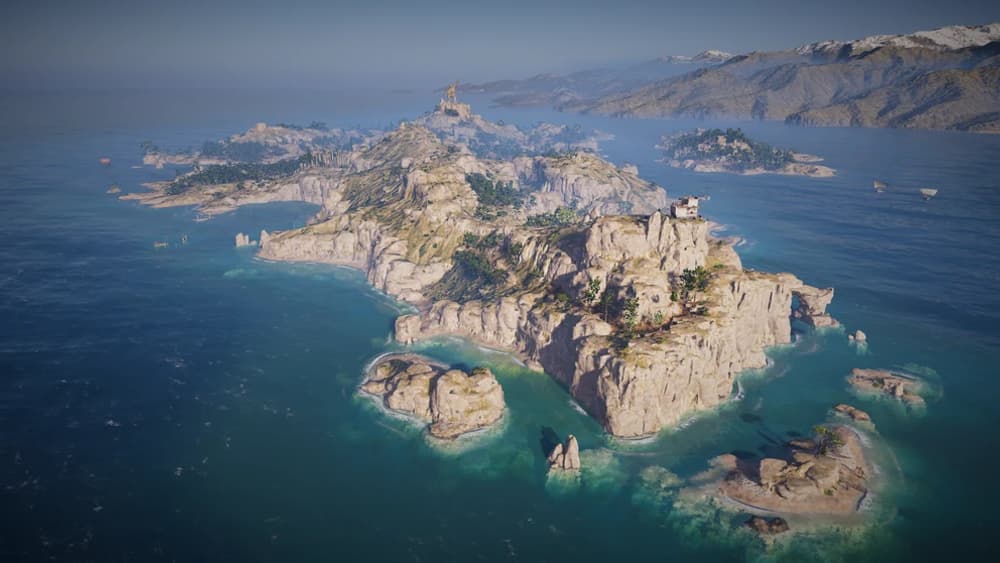 L'île Céphalonie reproduite dans le jeu Assassin's Creed Odyssey. L'île Céphalonie reproduite dans le jeu Assassin's Creed Odyssey.