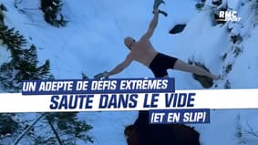   40 m de haut, eau froide... Ken Stormes, l'adepte des défis extrême (en slip) réalise le saut de la mort