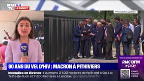 Commémoration de la rafle du Vel d'Hiv: Emmanuel Macron est arrivé à l'ancienne gare de Pithiviers, où il prononcera un discours