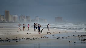 Sur une plage de Panama City Beach, en Floride, avant l'arrivée de l'ouragan Michael. 