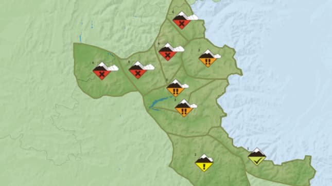 La carte du risque avalanche dans les Alpes du Sud ce samedi. La carte du risque avalanche dans les Alpes du Sud ce samedi.