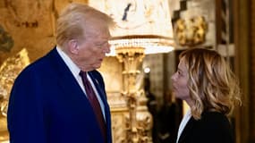 Giorgia Meloni et Donald Trump à Mar-A-Lago le 4 janvier 2025 à Palm Beach, en Floride.