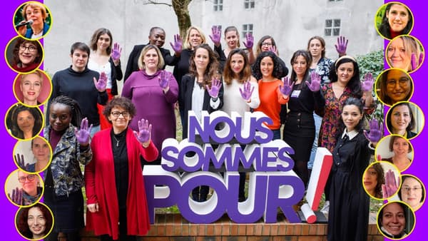 La main peinte en violet, elles posent: une "bande de femmes Insoumises" créée pour contrer le sexisme en politique
