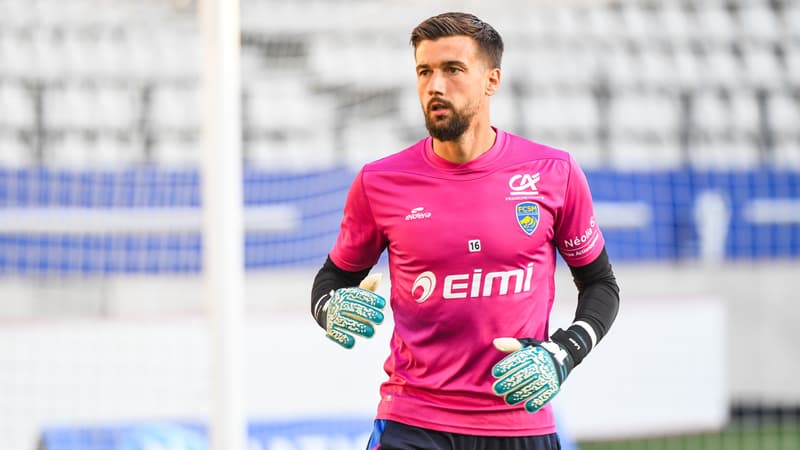 Le gardien Baptiste Valette avec Sochaux le 3 octobre 2023