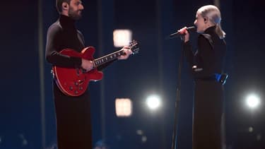 Madame Monsieur lors de la finale de l'Eurovision 2018, le 12 mai à Lisbonne