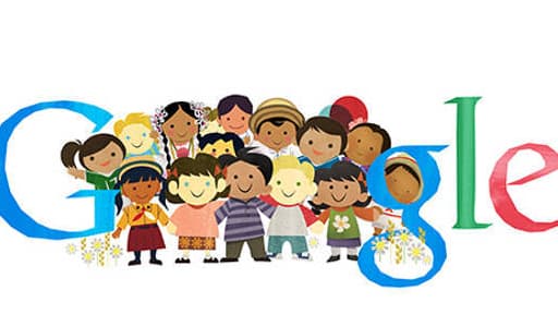 Pour son doodle de la journée internationale des droits de l'enfant, Google a fait en quelque sorte une "exception" en célébrant les bambins de toutes les couleurs.