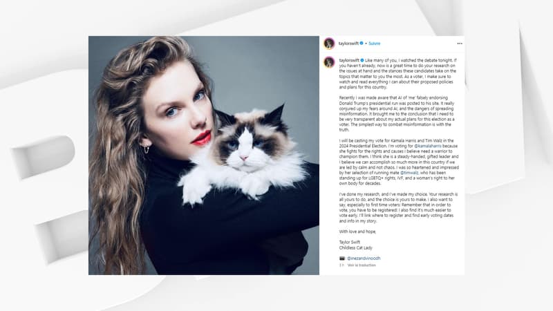 Élections américaines: pourquoi Taylor Swift a-t-elle signé son message de soutien à Kamala Harris 