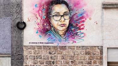 La fresque en hommage à Aïcha, décédée du coronavirus.