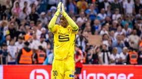 Steve Mandanda le 17 mai 2025 avec Rennes au Stade Vélodrome de Marseille