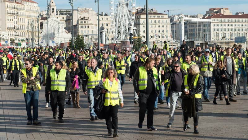 Des gilets jaunes à Marseille, le 1et décembre 2018.