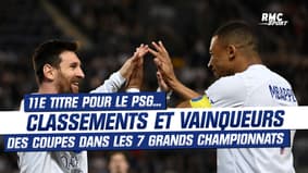11e titre pour le PSG… les classements et vainqueurs des Coupes dans les 7 grands championnats