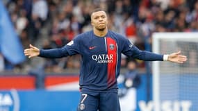 Kylian Mbappé, le samedi 21 octobre 2023, contre Strasbourg (3-0) au Parc des Princes