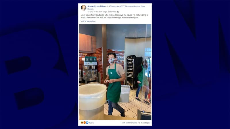 La photo, massivement partagée, a provoqué une vague de soutien pour le barrista.
