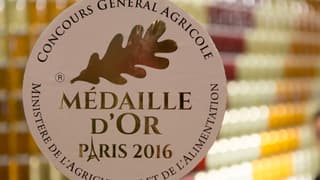 Une pancarte pour une médaille d'or décernée lors du Concours Général Agricole, le 29 février 2016 (photo d'illustration).