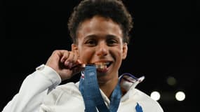 Amandine Buchard après sa médaille de bronze aux JO de Paris 2024.