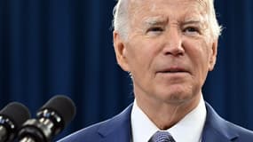 Joe Biden s'exprime lors d'un meeting au centre social Abbotts, à Raleigh, en Caroline du Nord, le 18 janvier 2024