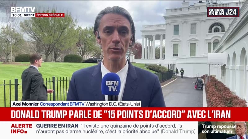 Guerre en Iran: Donald Trump parle de "15 points d'accord" avec Téhéran