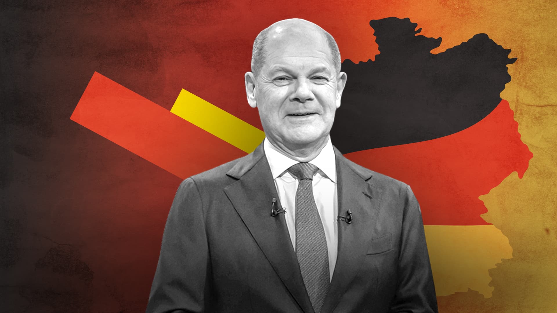 Le chancelier allemand Olaf Scholz, chef de file du SPD pour les élections fédérales, lors d'un débat télévisé à Berlin (Allemagne), le 9 février 2025.